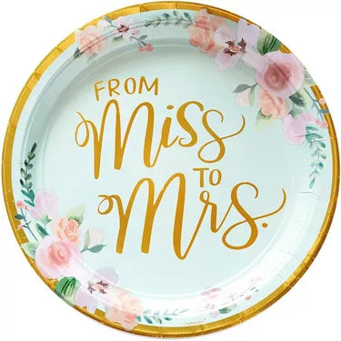 Metallic Mint to Be Floral Lunch Plates 8ct