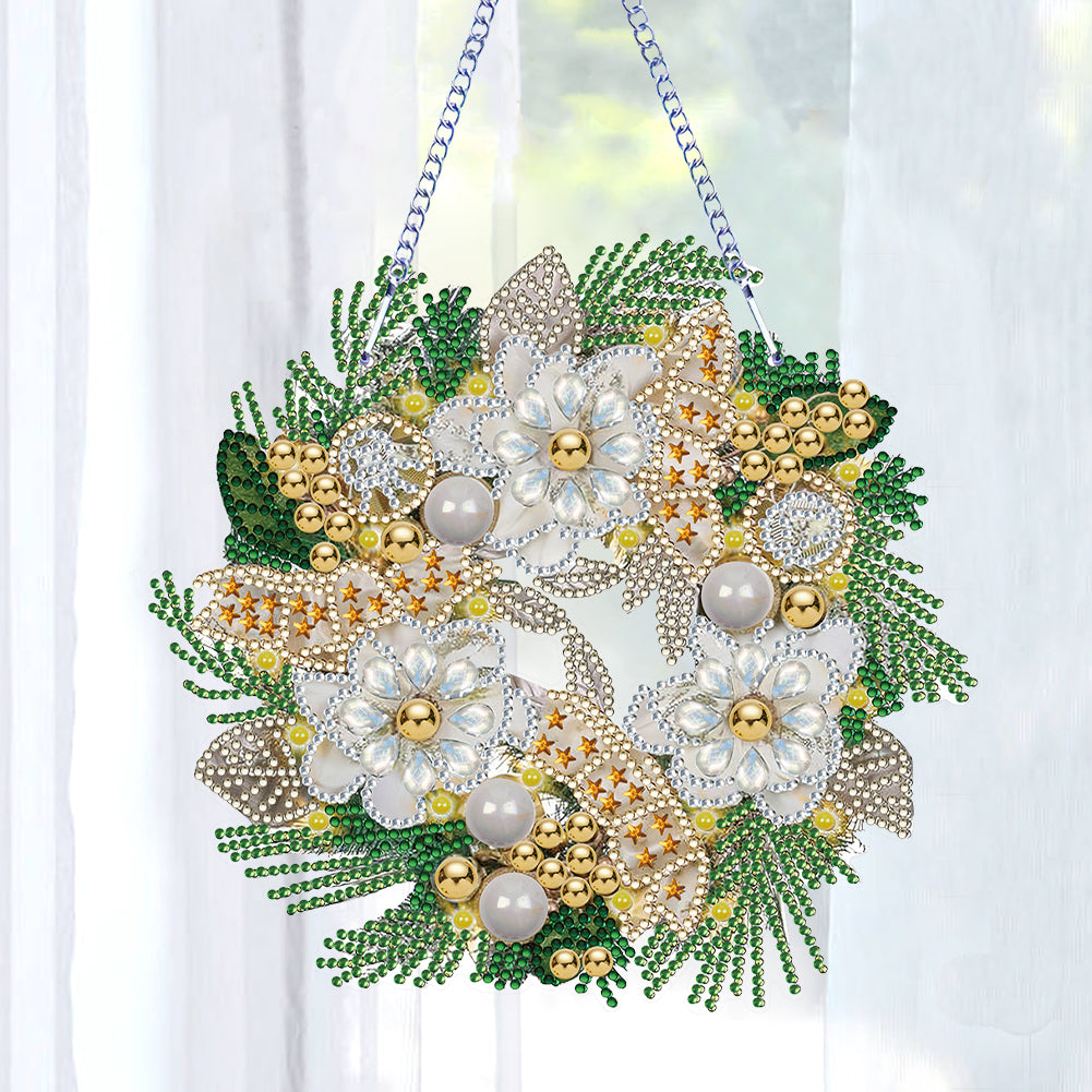 Diamond Painting Christmas Wreath Pendant