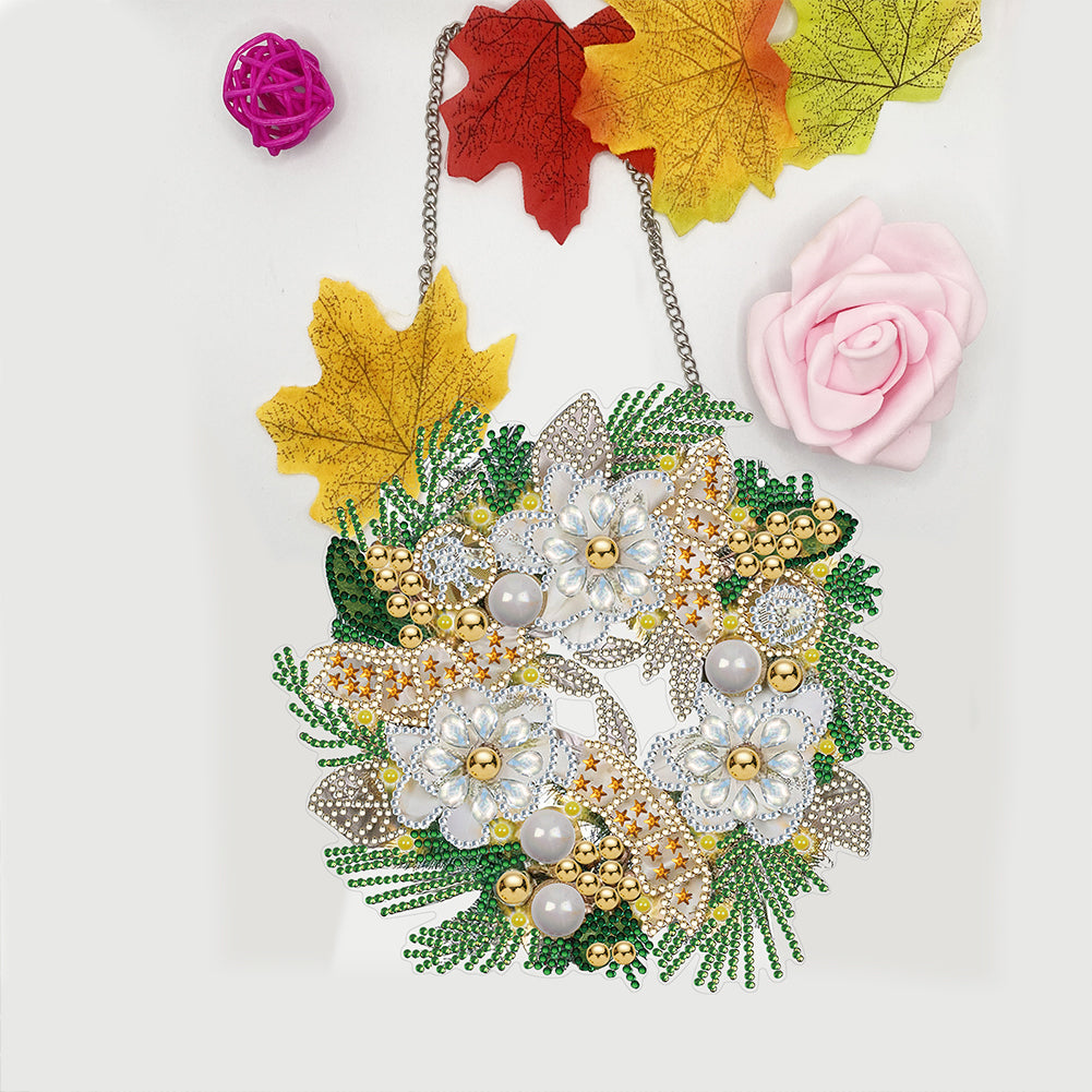 Diamond Painting Christmas Wreath Pendant