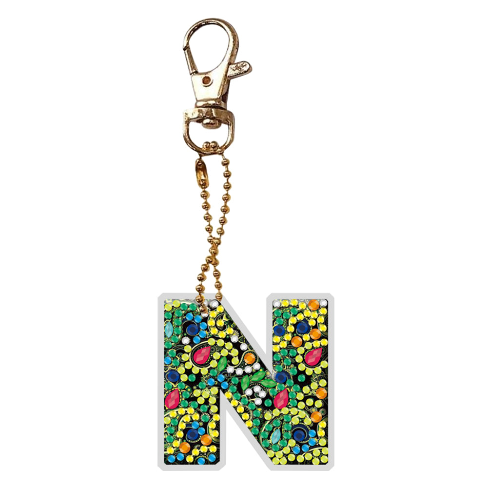 1Pc DIY Diamond Painting Lettter Keychain