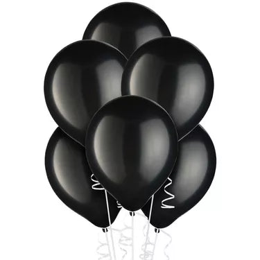 15ct, 12in, Black Pearl Latex Balloons