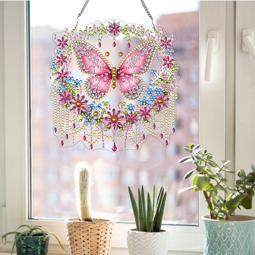 Diamond Painting Acrylic Streamer Butterfly Pendant for Wall Window