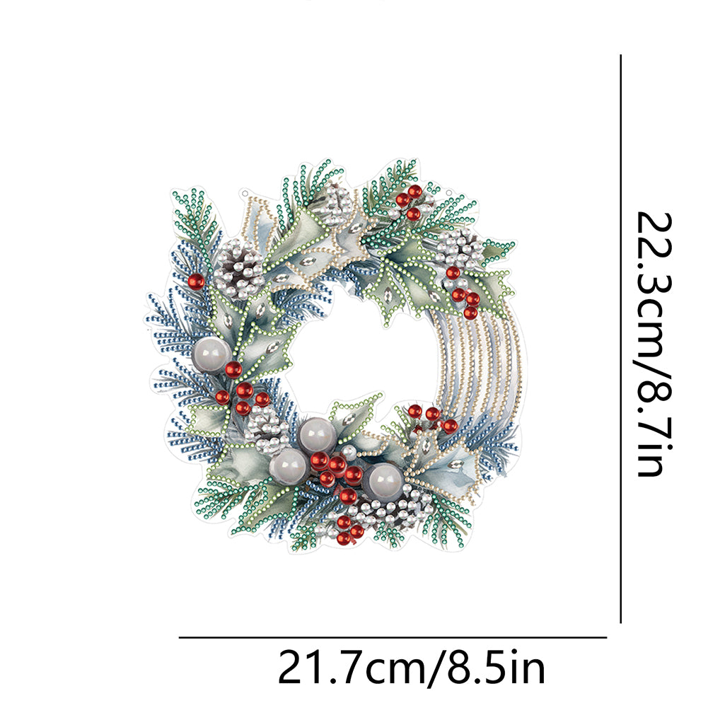 Diamond Painting Christmas Wreath Pendant