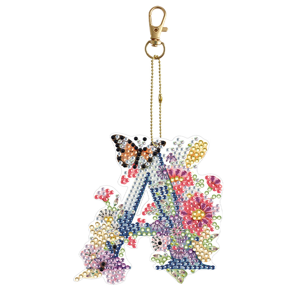 1Pc DIY Diamond Painting Lettter Keychain