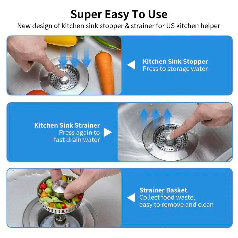 🔥 Last Day  🔥3 in 1 Kitchen Sink Drain Strainer Kitchen Gadgets