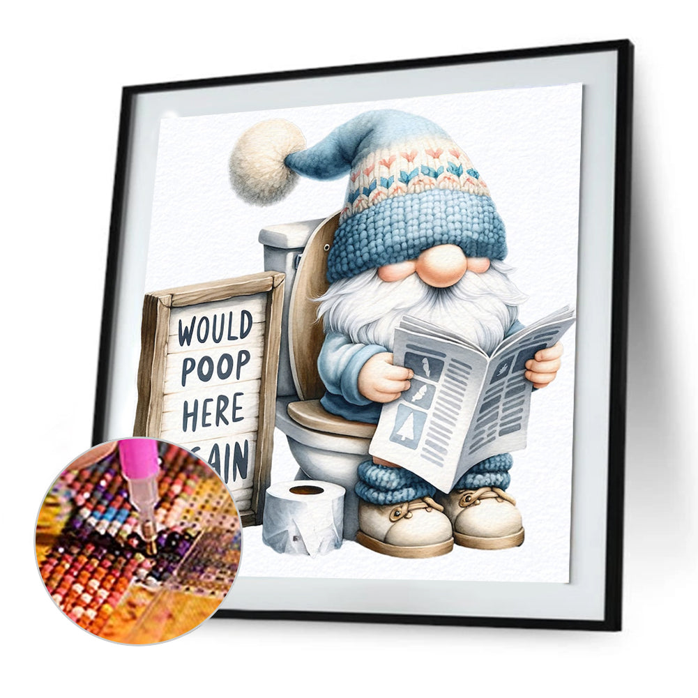 Diamond Painting-DIY Full Round Drill Gnome