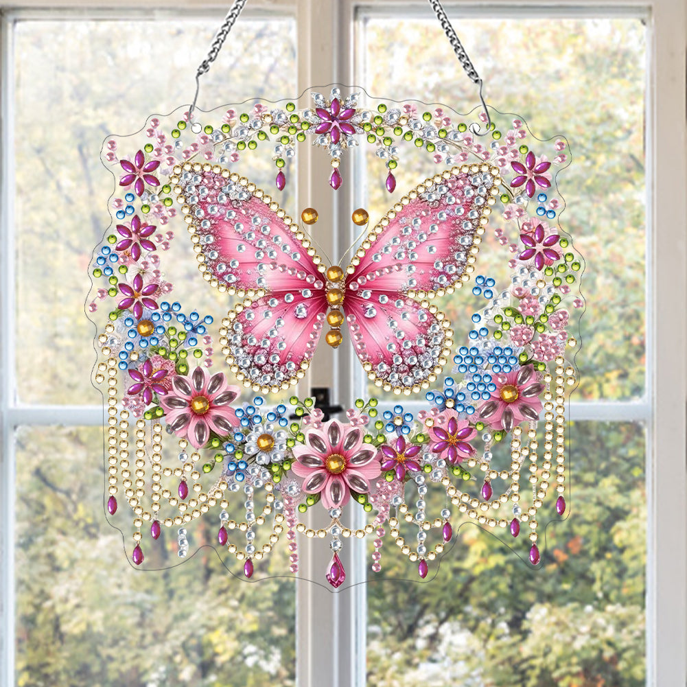 Diamond Painting Acrylic Streamer Butterfly Pendant for Wall Window