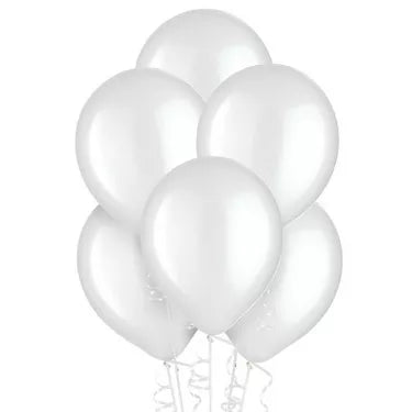 15ct, 12in, White Pearl Latex Balloons