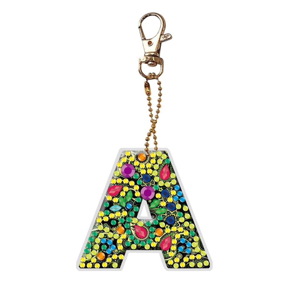 1Pc DIY Diamond Painting Lettter Keychain