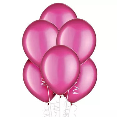 15ct, 12in, Bright Pink Pearl Latex Balloons