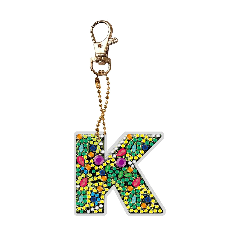 1Pc DIY Diamond Painting Lettter Keychain