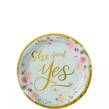 Metallic Mint to Be Floral Dessert Plates 8ct