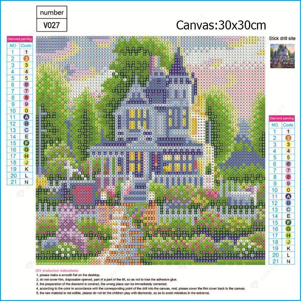 Diamond Painting-5D Full Round Drill Flower Villa