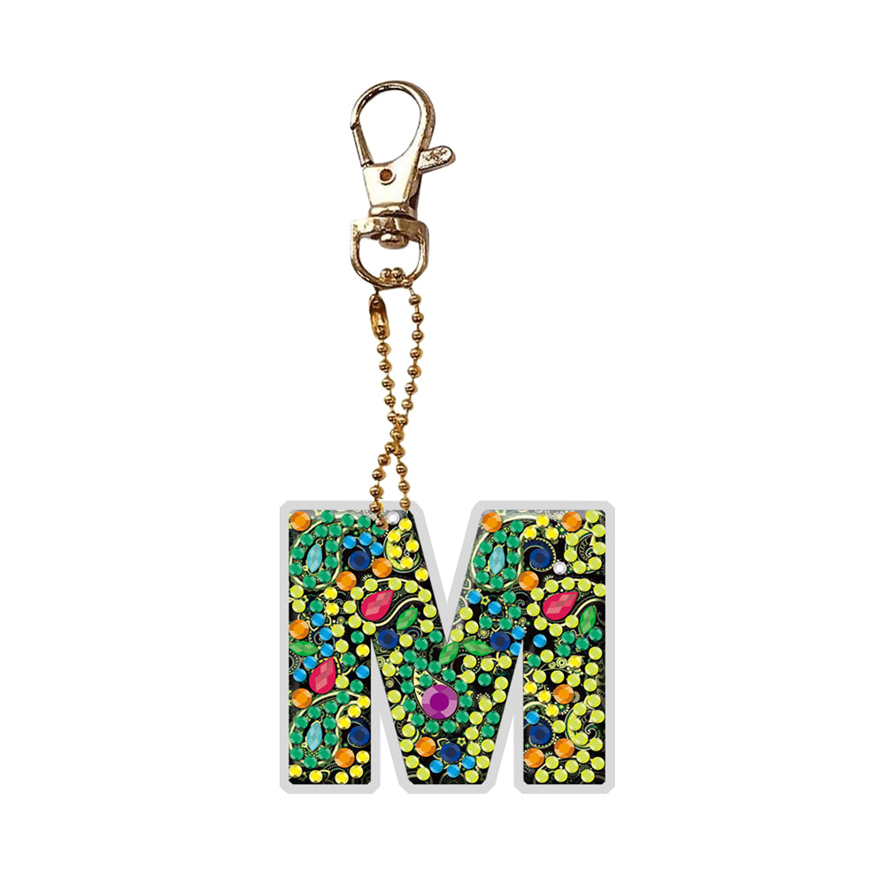 1Pc DIY Diamond Painting Lettter Keychain