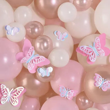 Iridescent Pink Butterfly Accent D茅cor Kit, 12pc