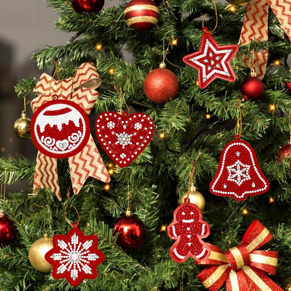 10pcs DIY Full Drills Diamond Painting Special Shape Christmas Tree Pendant