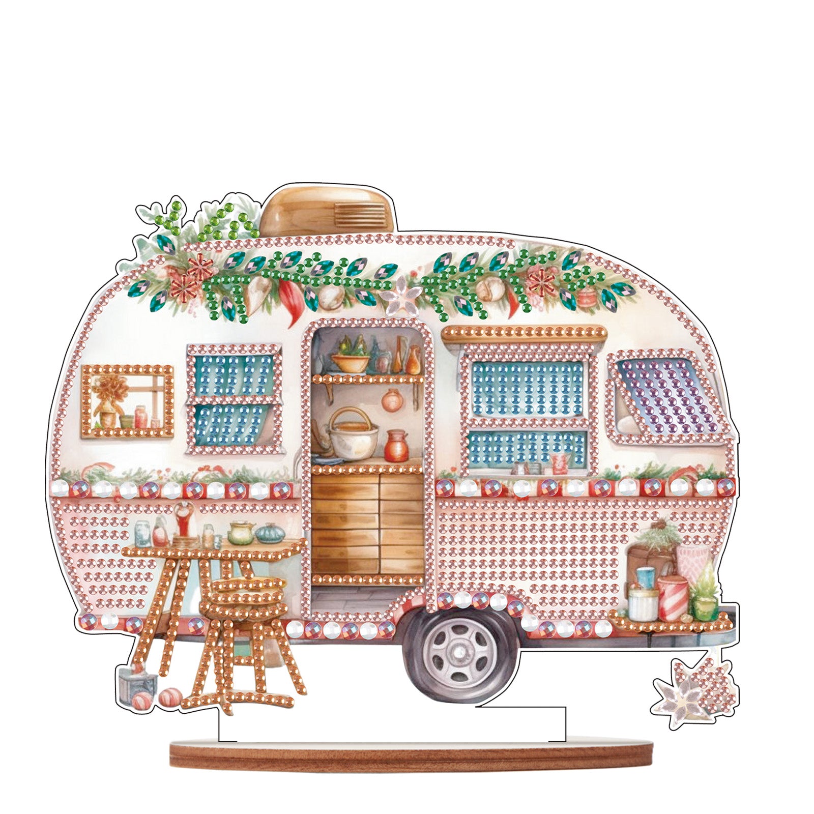 Diamond Painting Wooden Campervan Desktop Decor Ornaments