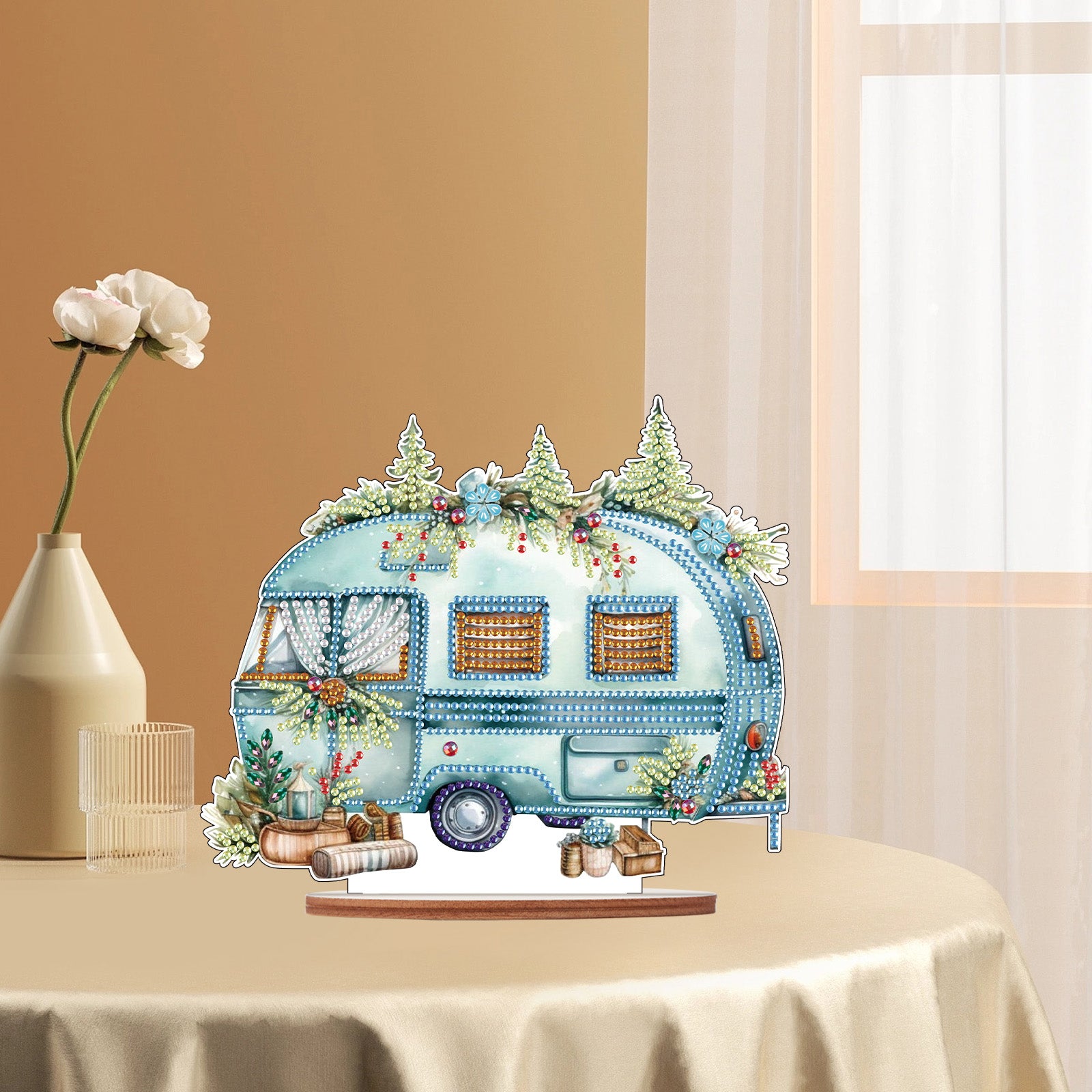 Diamond Painting Wooden Campervan Desktop Decor Ornaments