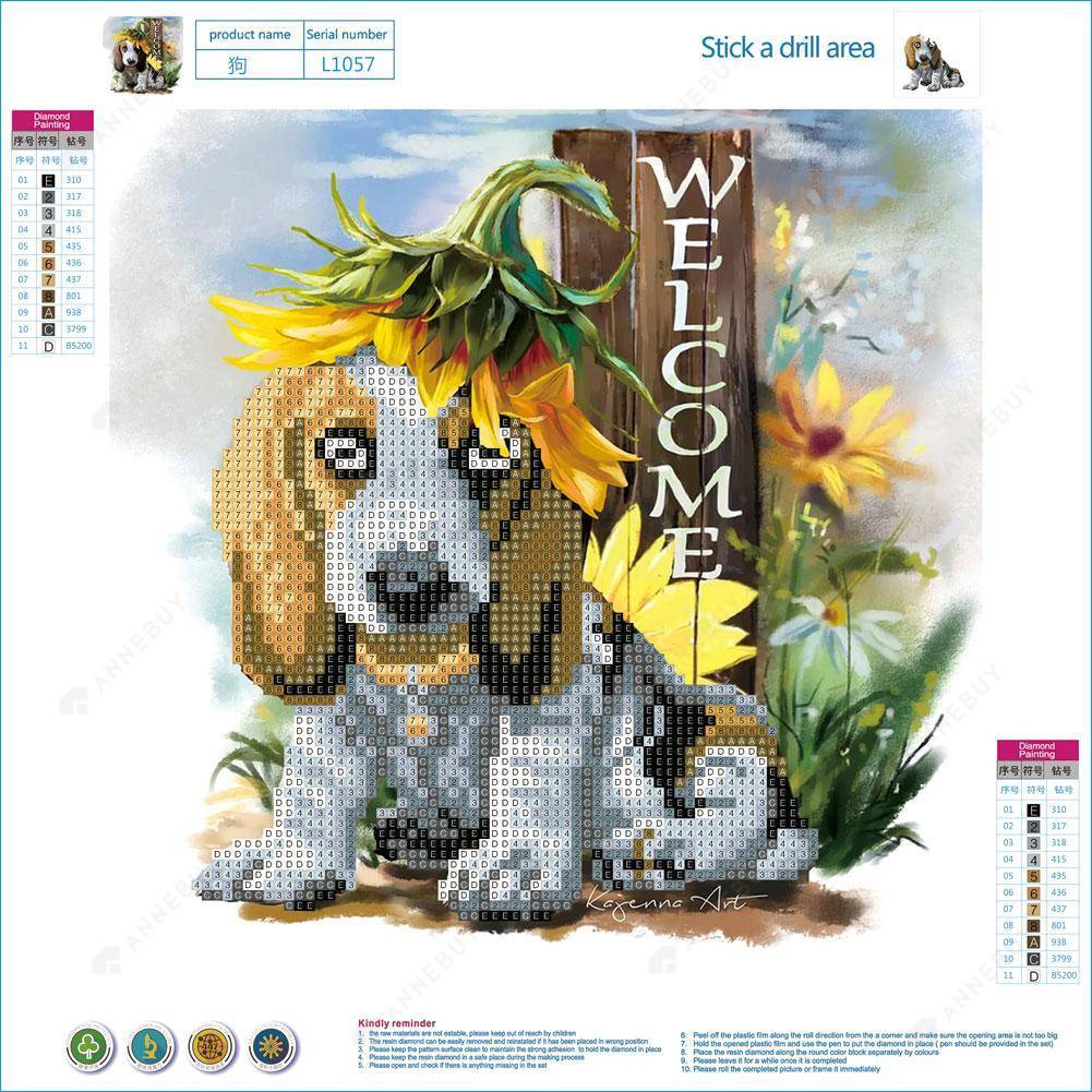 Diamond Painting-Partial Round Drill Cute Dog