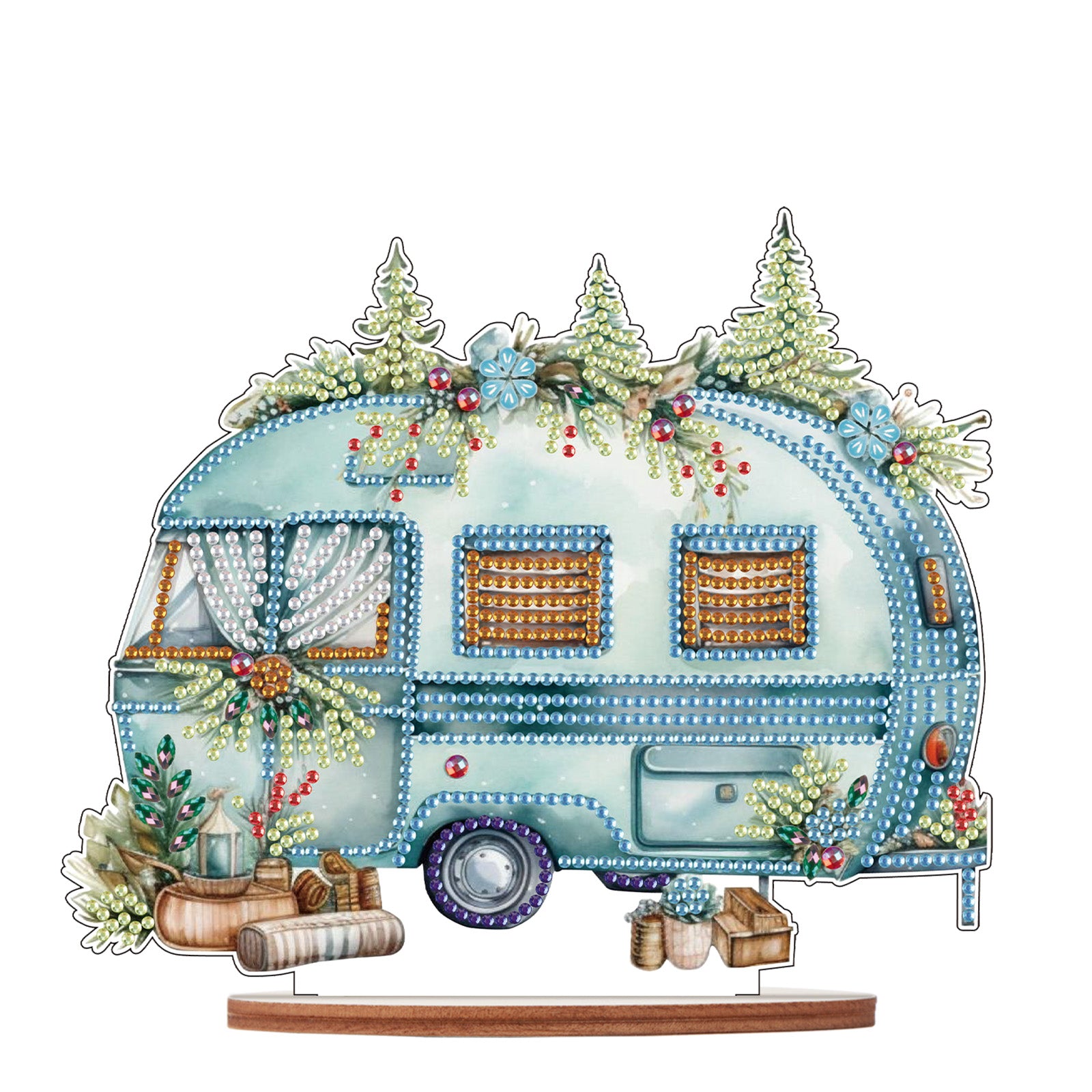 Diamond Painting Wooden Campervan Desktop Decor Ornaments