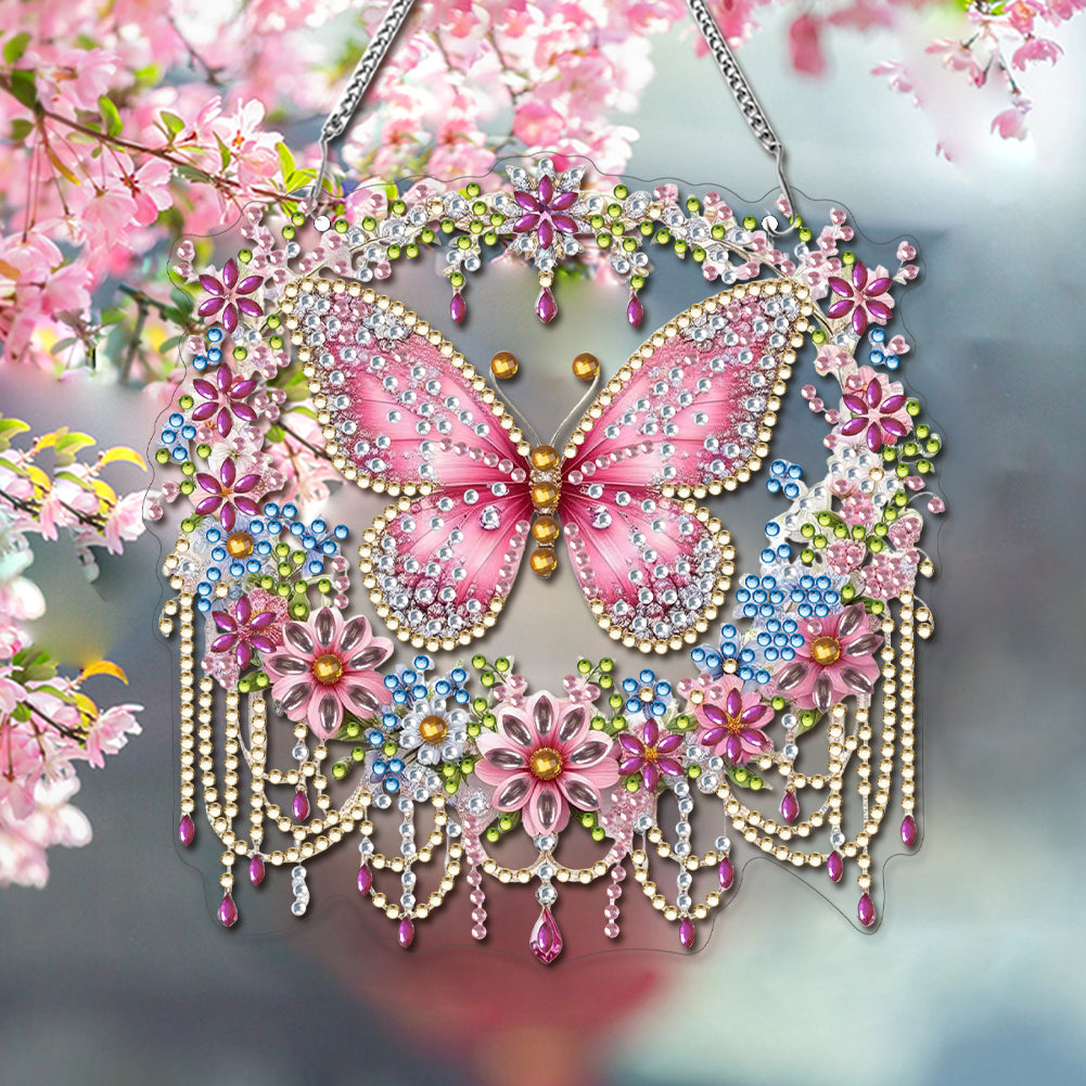 Diamond Painting Acrylic Streamer Butterfly Pendant for Wall Window