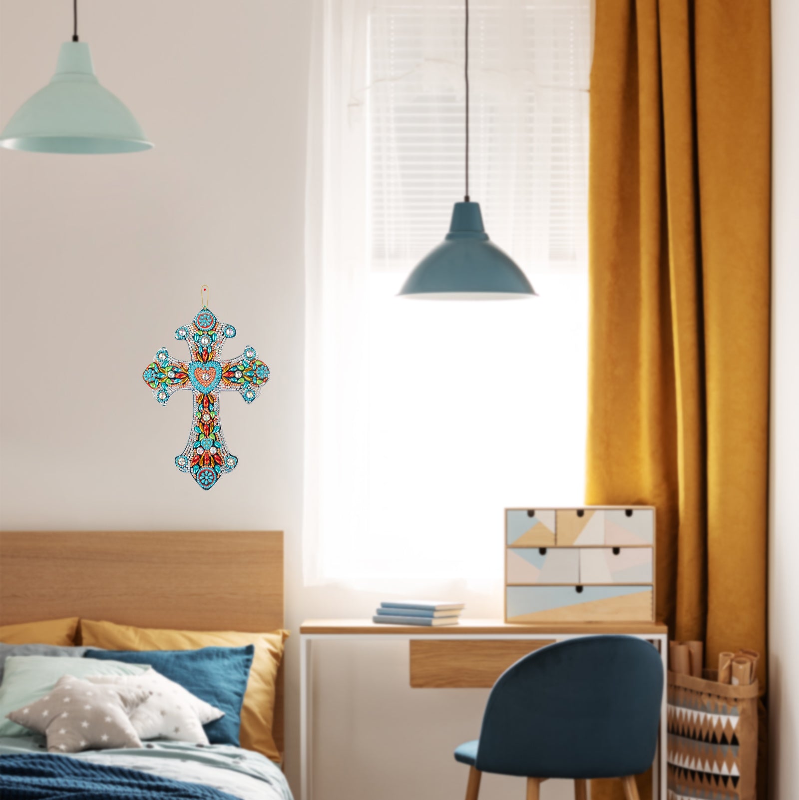 Diamond Painting-DIY Cross Decoration Pendant