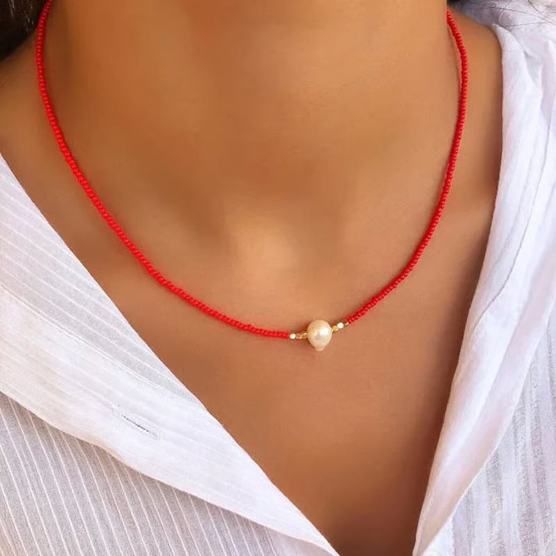 Freshwater Pearl Necklace (4 Color Options)