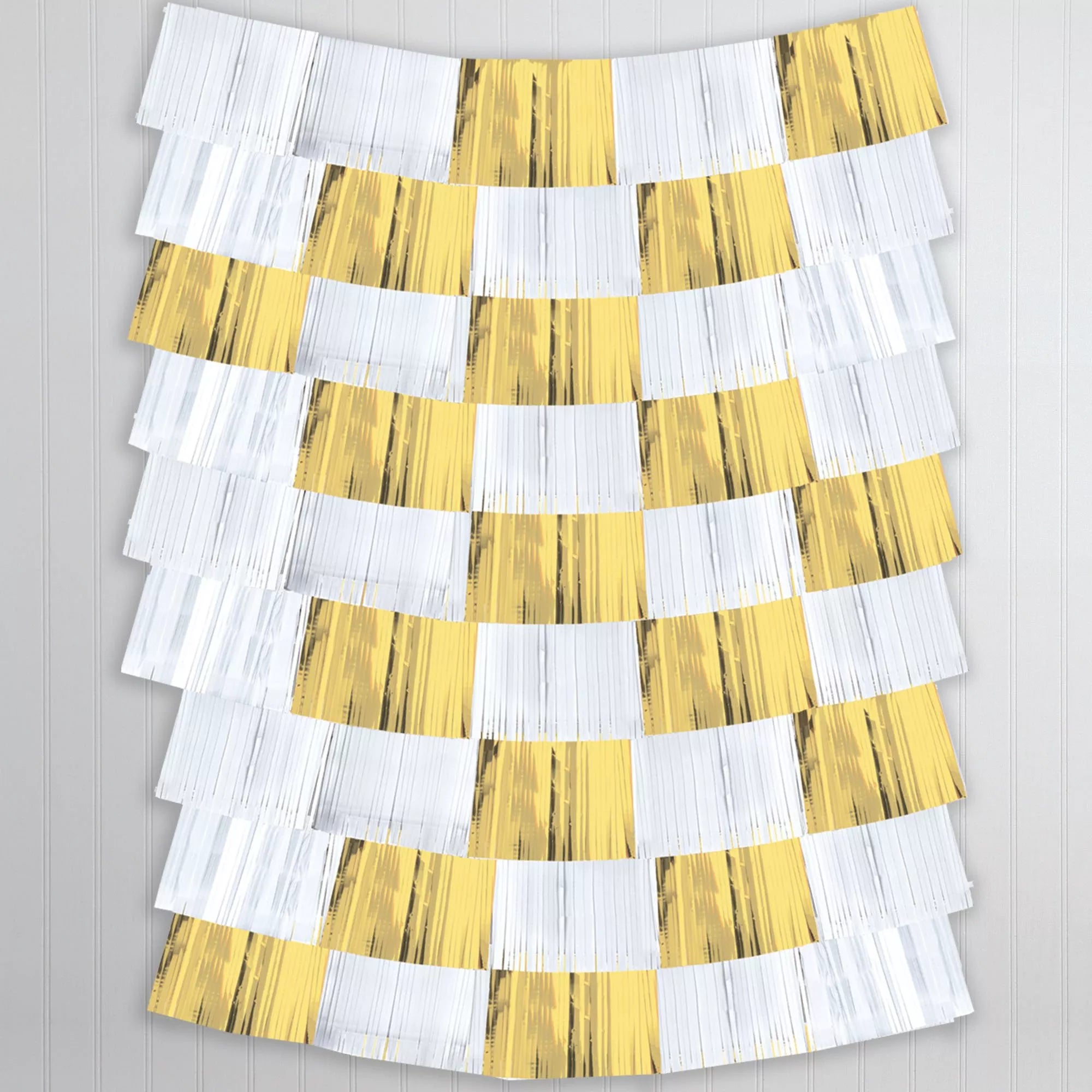 Gold & White Fringe Banners, 60in, 9ct