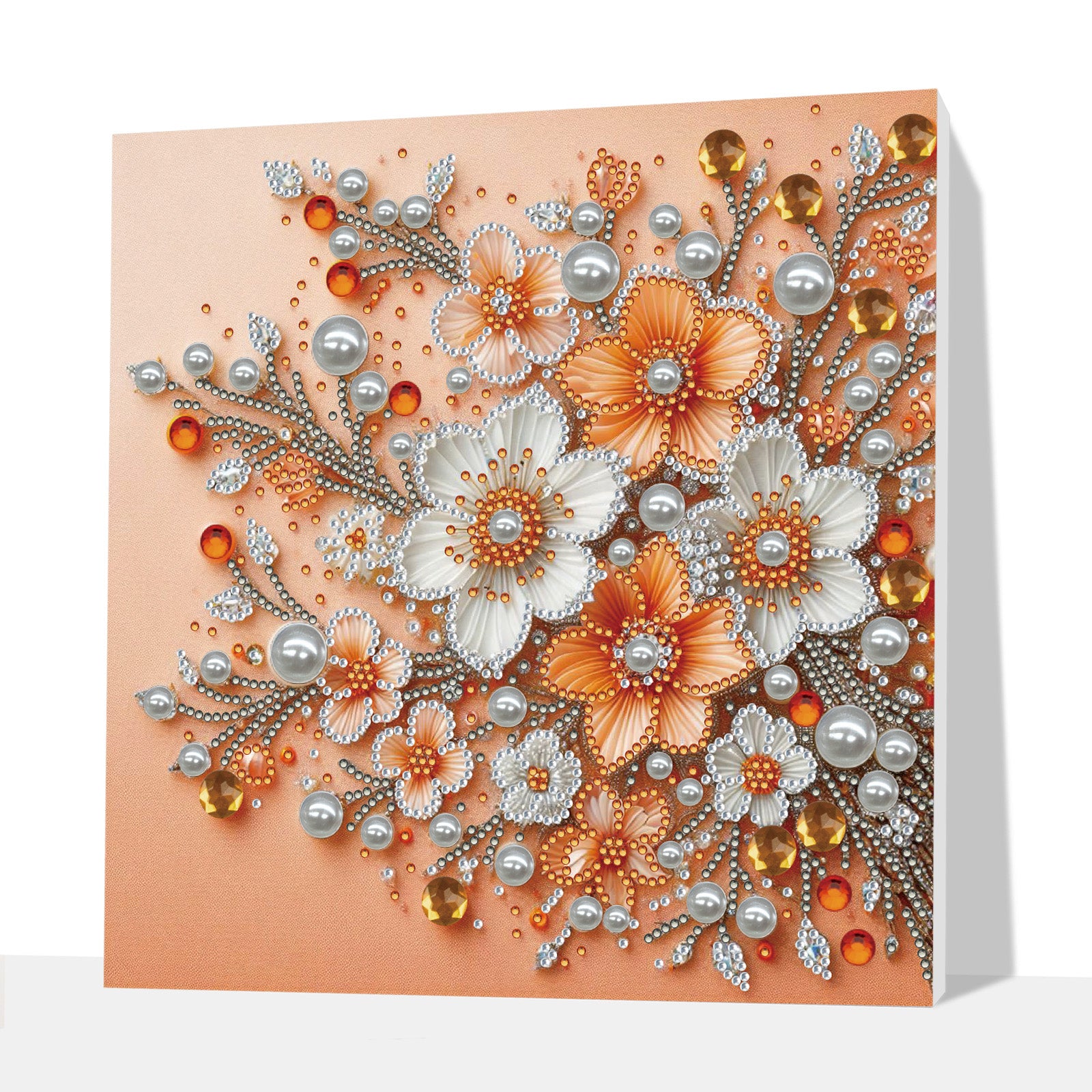 DIY Pearl Painting Plum Bossom for Home Wall Decor with Frame(25x25cm)