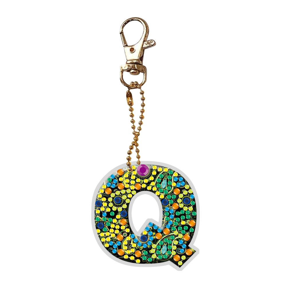 1Pc DIY Diamond Painting Lettter Keychain