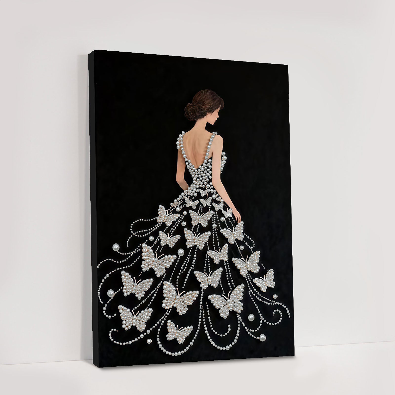 DIY Pearl Painting Lady Butterfly with Frame for Home Wall Decor(40x30cm)