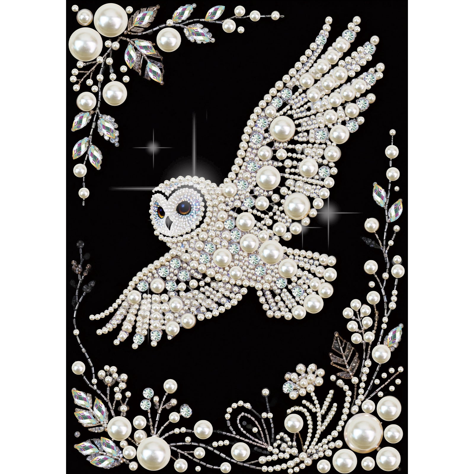 Diamond Painting-DIY Special Shaped Drill Pearl Painting Owl(30x40cm)