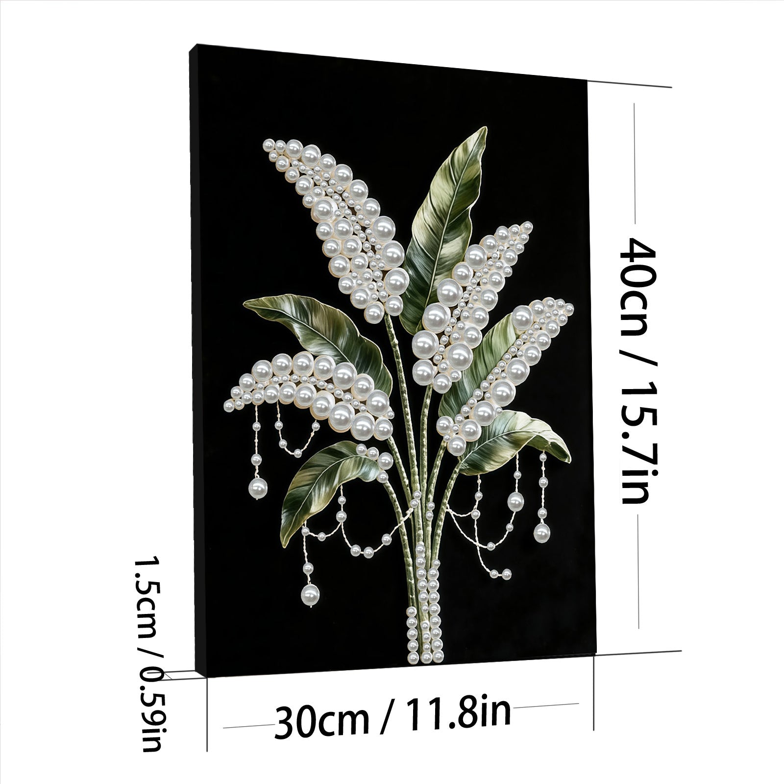 DIY Pearl Painting Flower for Home Wall Decor with Frame(40x30cm)