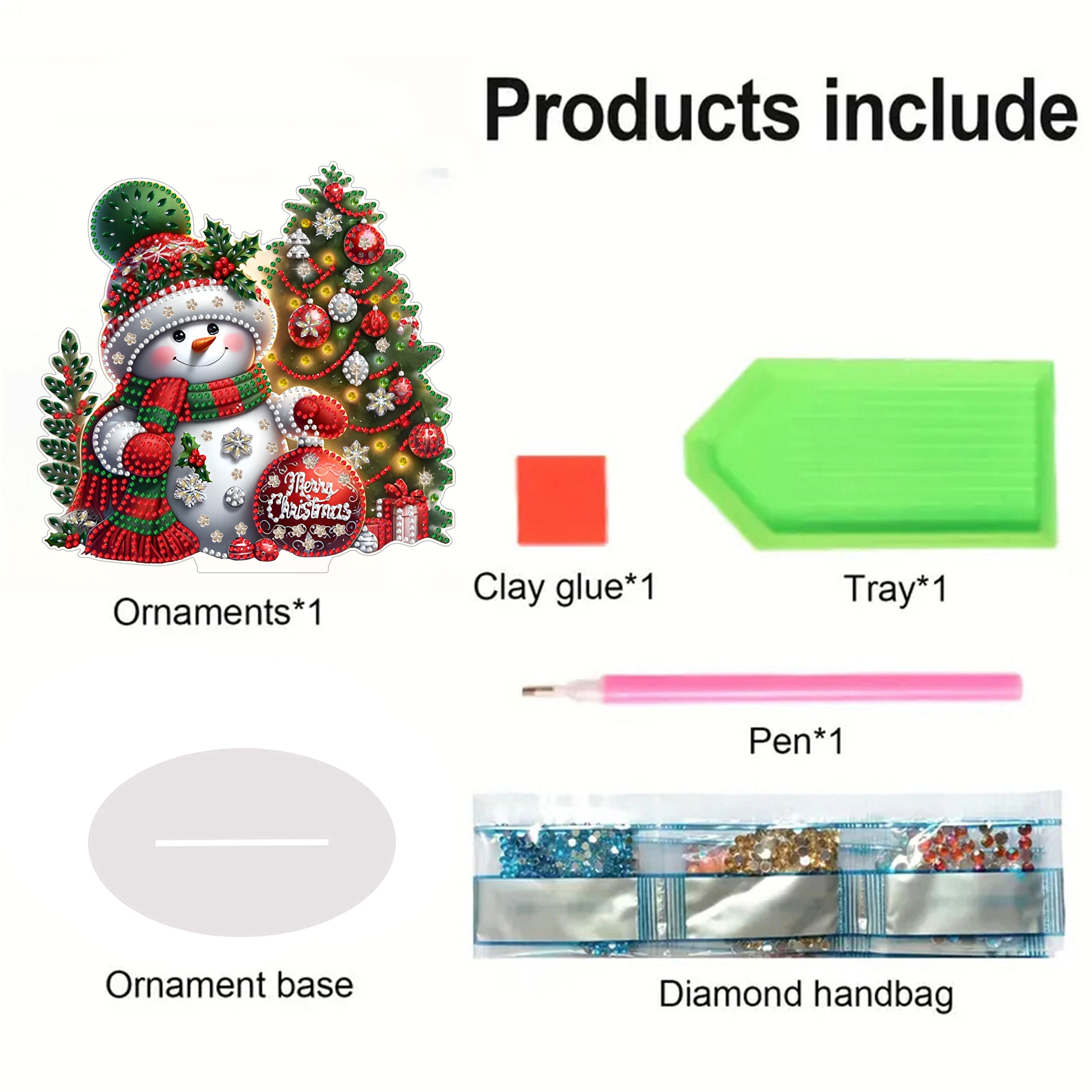 Diamond Painting Acrylic Christmas Atmosphere Snowman Desktop Kit Tabletop Decor