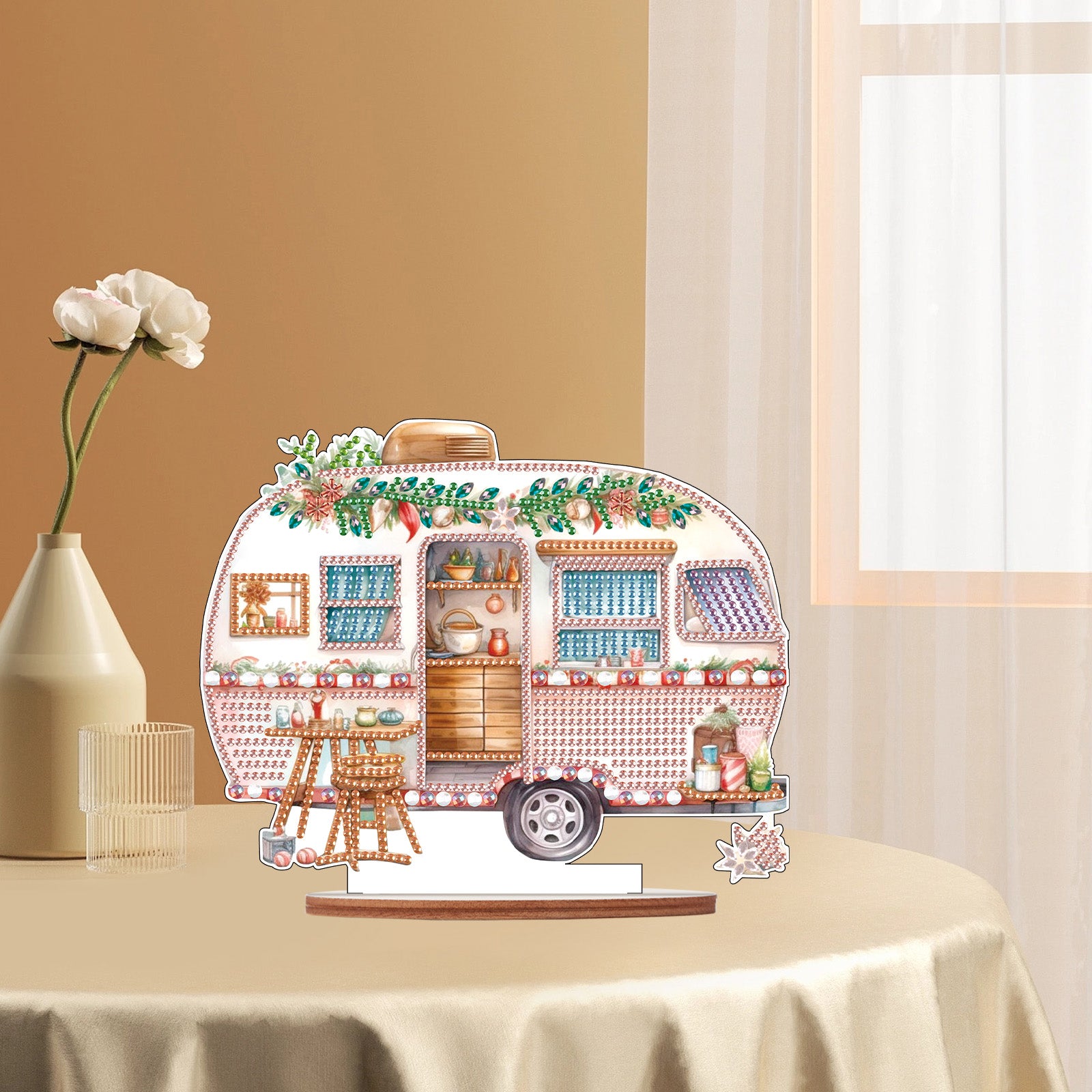 Diamond Painting Wooden Campervan Desktop Decor Ornaments