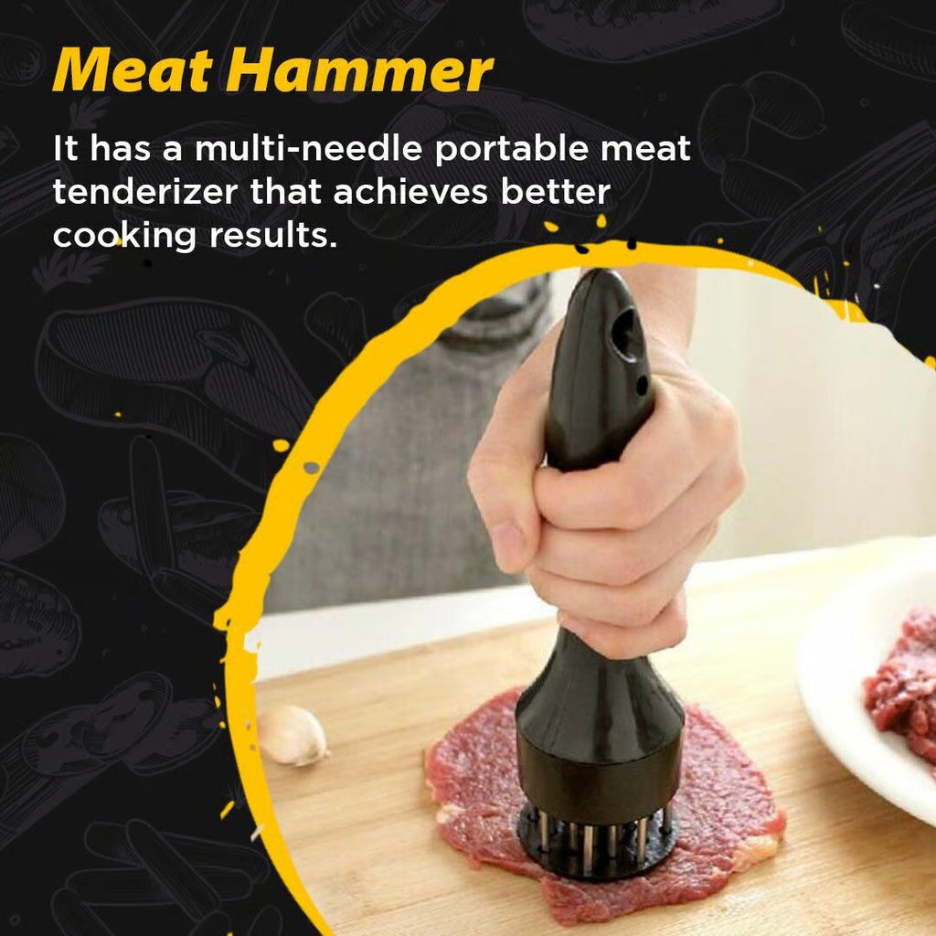 鉂勶Stainless Steel Meat Tenderizer Needle 21 Pin Steak BBQ Kitchen Cooking Tool