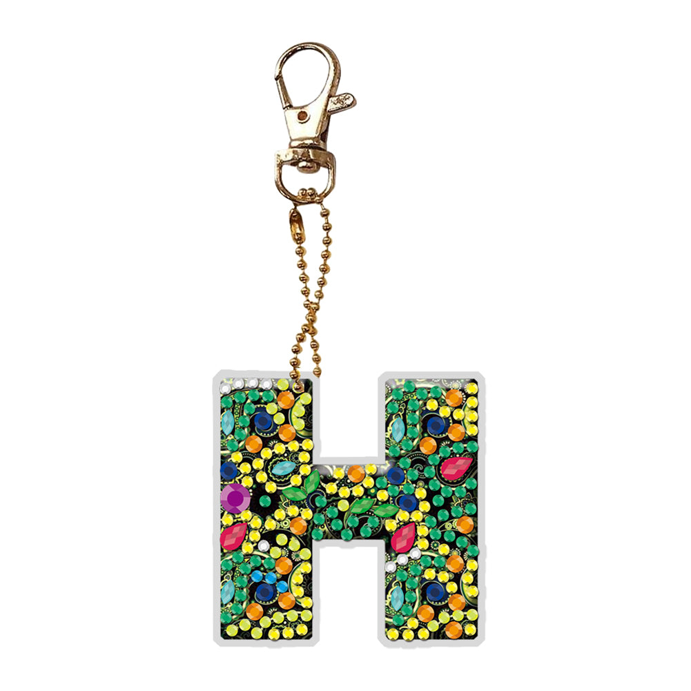 1Pc DIY Diamond Painting Lettter Keychain