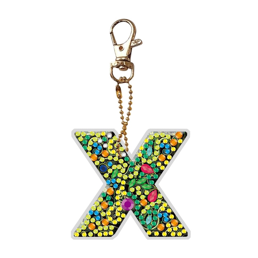 1Pc DIY Diamond Painting Lettter Keychain