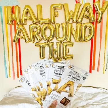 13in Air-Filled White Gold Letter Balloon (A)