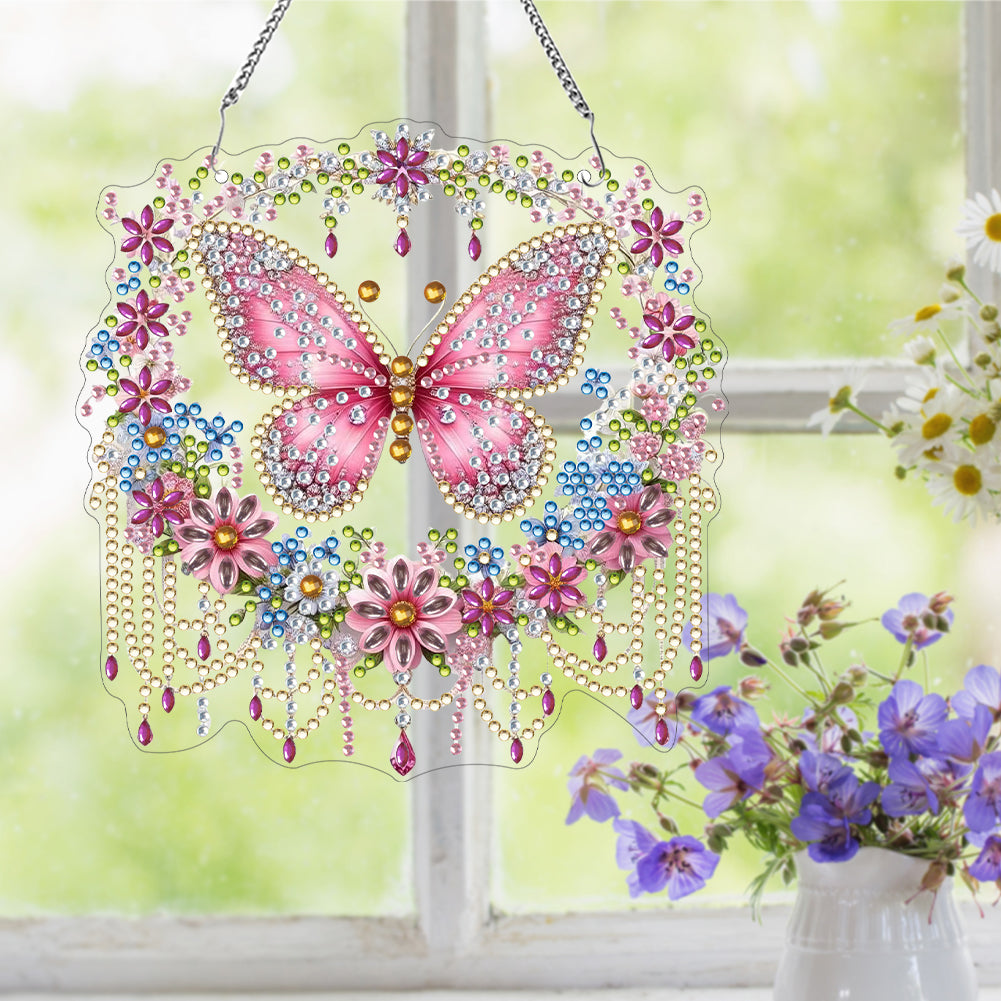 Diamond Painting Acrylic Streamer Butterfly Pendant for Wall Window