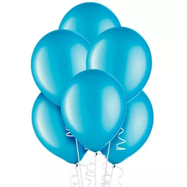 15ct, 12in, Caribbean Blue Pearl Latex Balloons