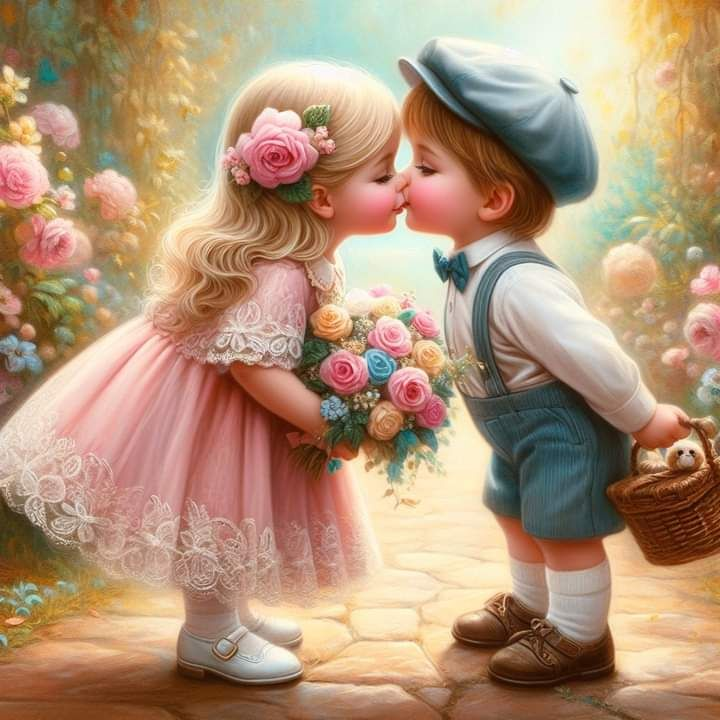 Diamond Painting-5D Full Round Drill Childhood Sweethearts