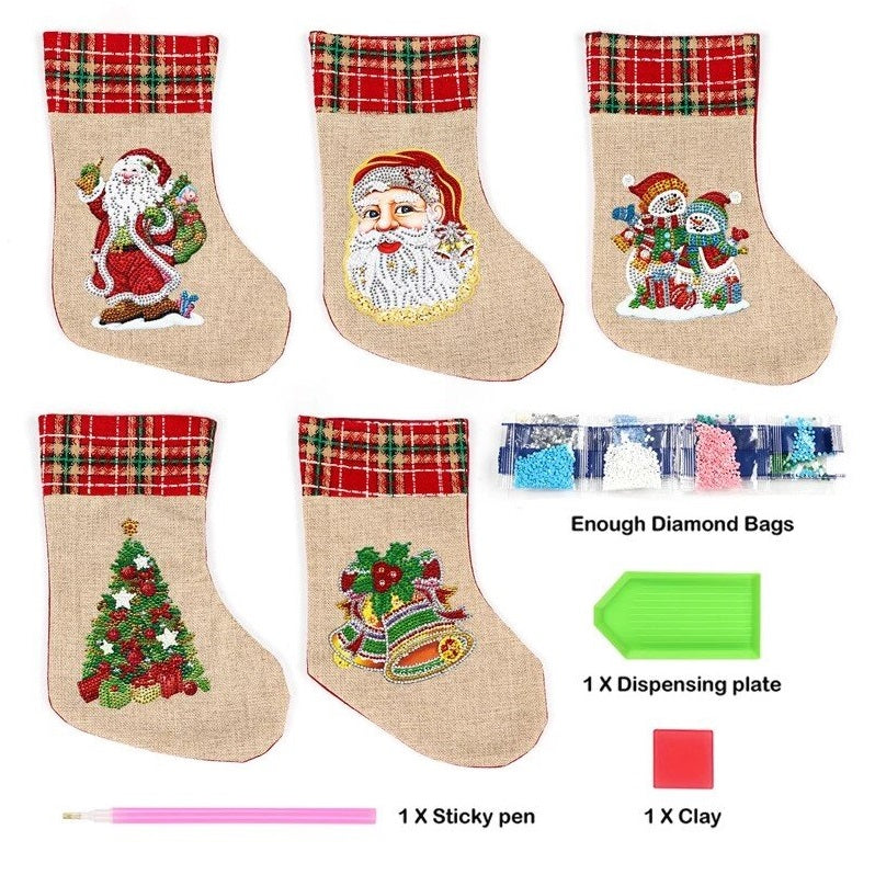 Diamond Painting-DIY Xmas Rhinestone Sock