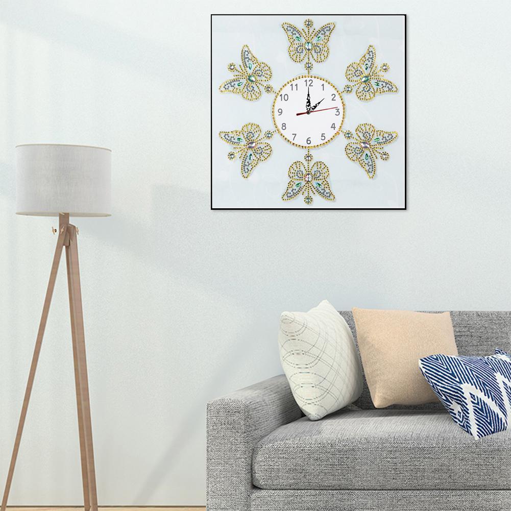 DIY Butterfly Special Shaped Diamond Painting Cross Stitch Clock Home Decor