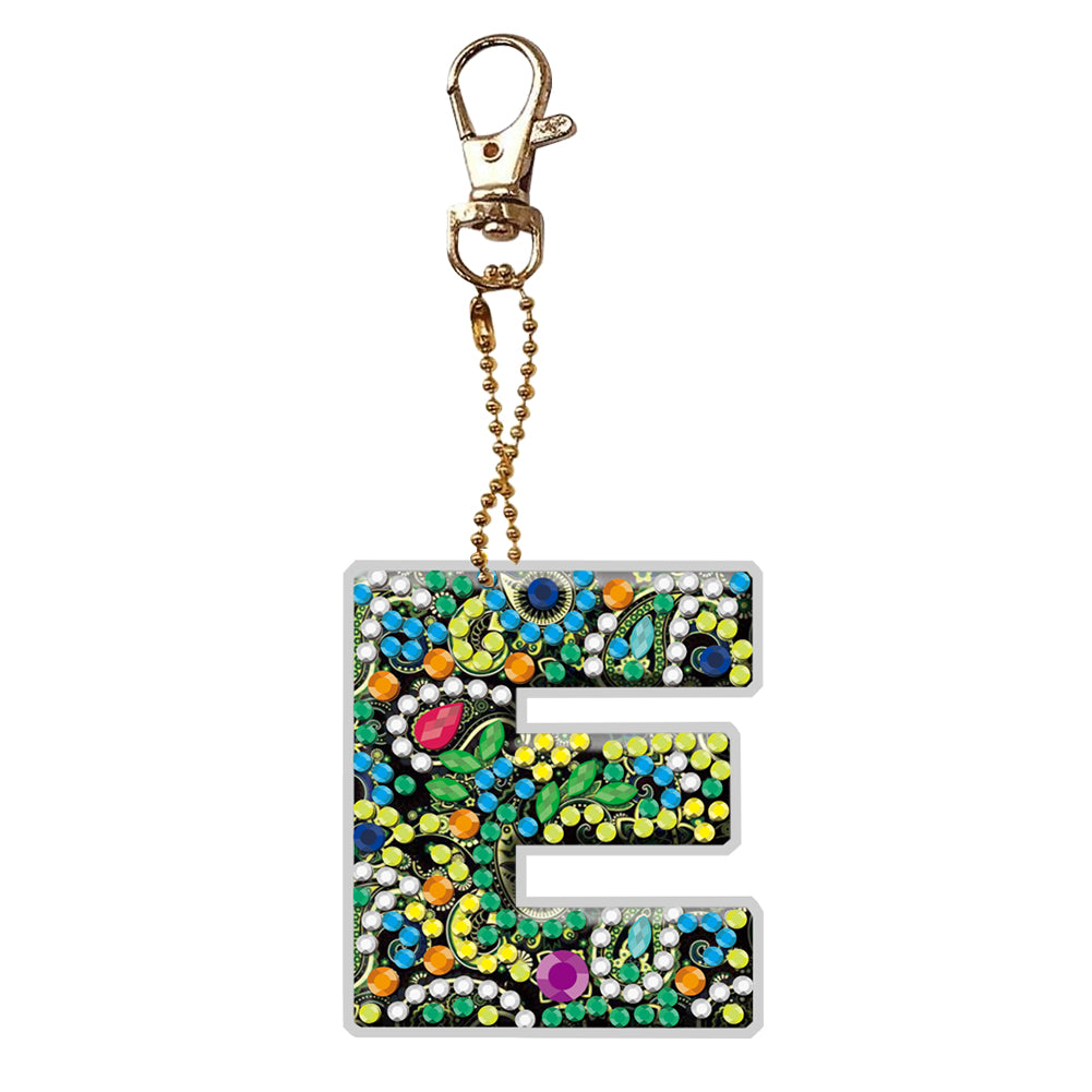 1Pc DIY Diamond Painting Lettter Keychain