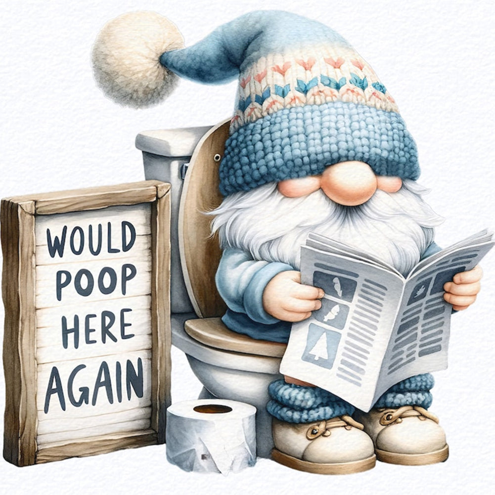 Diamond Painting-DIY Full Round Drill Gnome