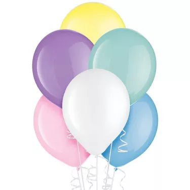 15ct, 12in, Assorted Pastel Pearl Latex Balloons