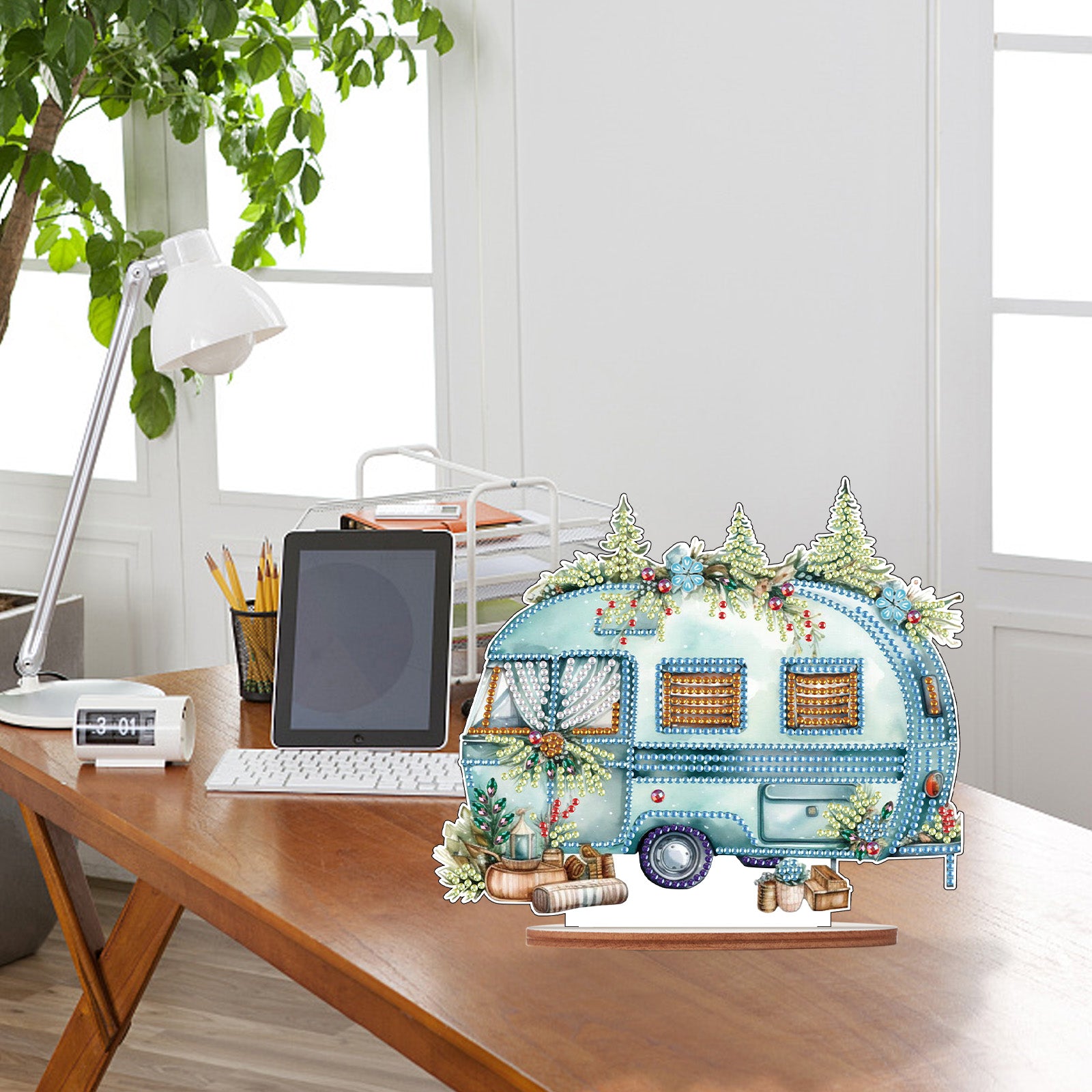 Diamond Painting Wooden Campervan Desktop Decor Ornaments
