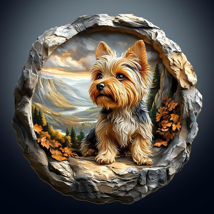 Diamond Painting-DIY Full Round Drill Relief Puppy