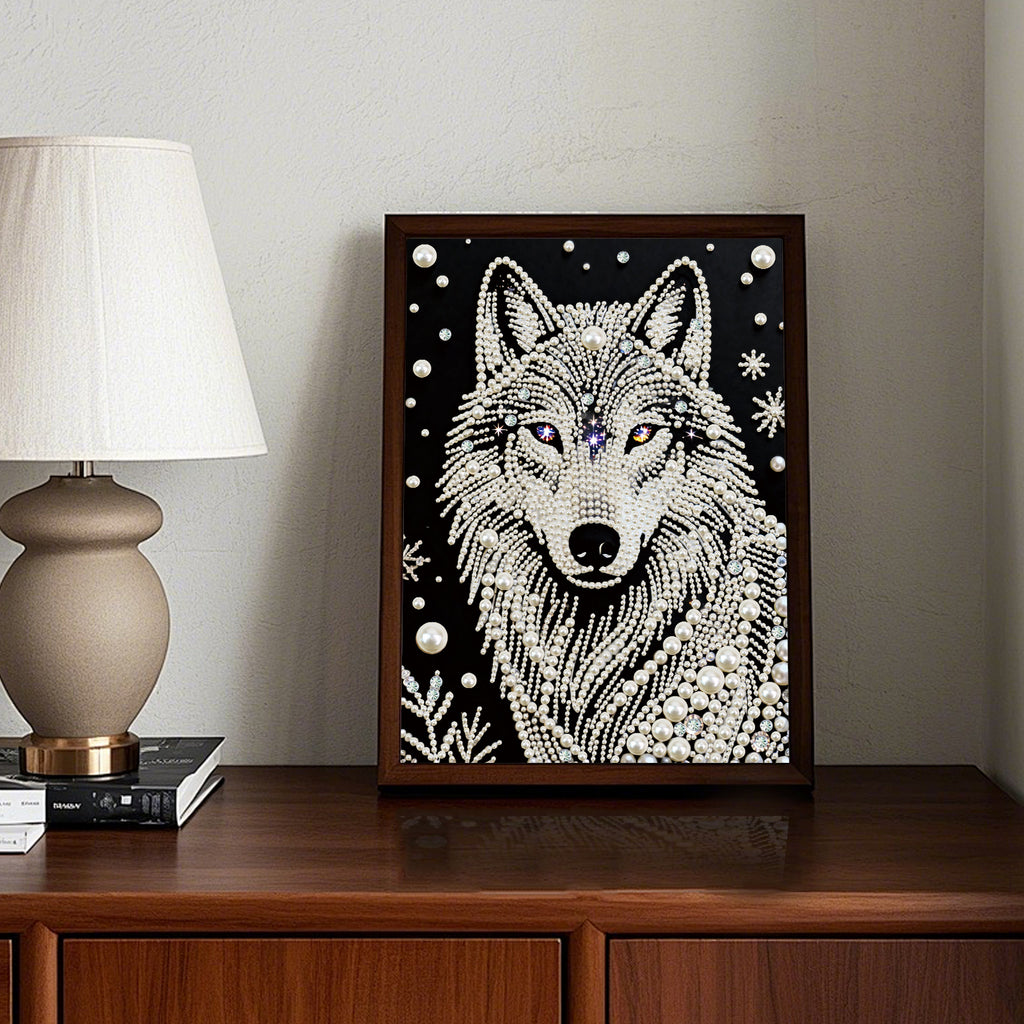 Diamond Painting-DIY Special Shaped Drill Pearl Painting Wolf(30x40cm)